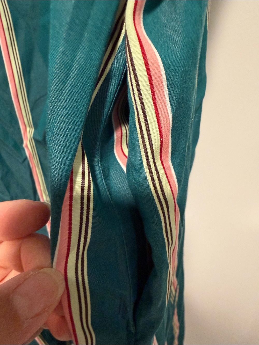 Madewell Teal Striped Midi Dress with Pink & Cream Lines XS - Picture 2 of 4
